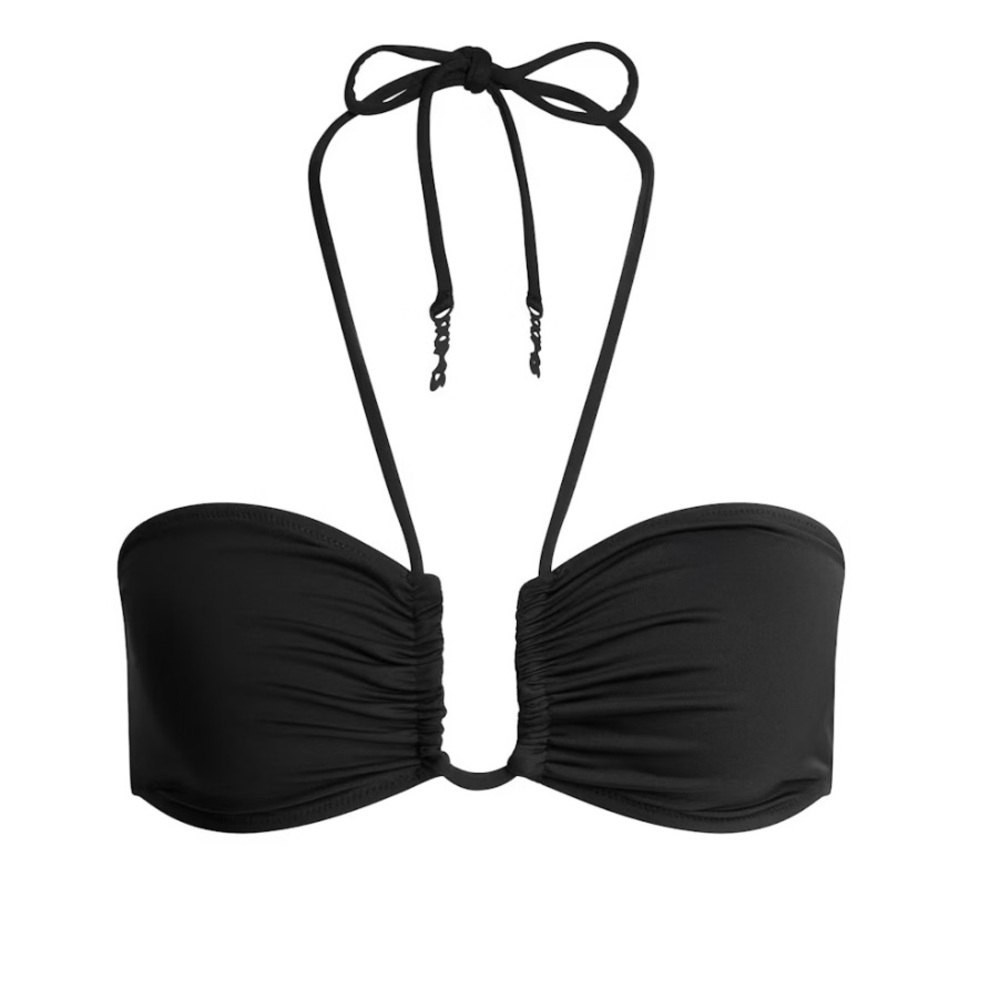 SKIMS SIGNATURE HALTER BIKINI TOP | Size: M | Color ONYX - Sold Out!! NWOT - Picture 3 of 5